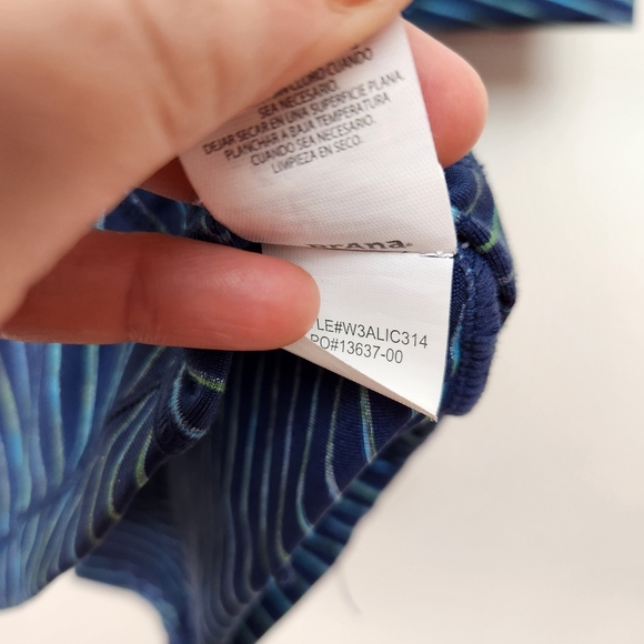 Prana Blue Striped Long Sleeve Scramble Mock Neck Stretch Dress Sz S - Picture 5 of 9